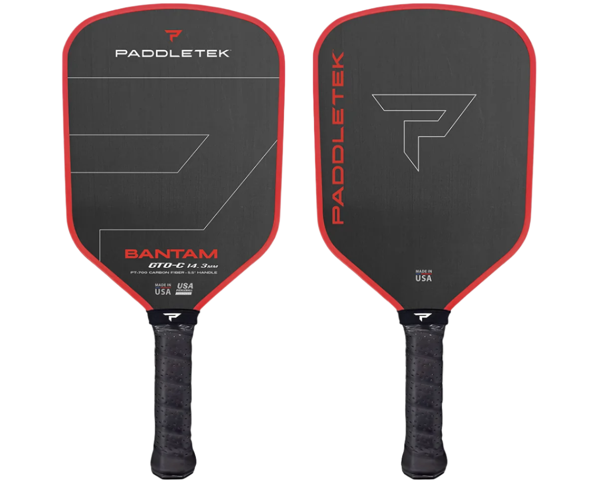 Two Paddletek pickleball paddles on a white background